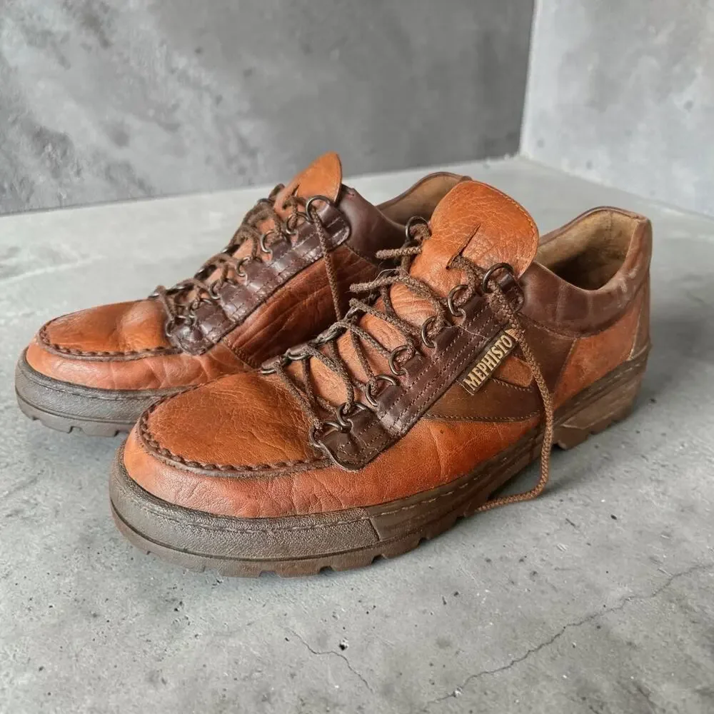 Mephisto Air Bag System Leather Shoes Mens EU 45 US 11.5 Moc Toe Brown